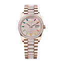 Rolex Day-Date 36mm 128345RBR-0043 Rose Gold with Paved Diamond Dial Watch 2024