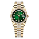 Rolex Day-Date 128348RBR-0036 Yellow Gold with Diamond Bezel & Green Diamond Dial 2024