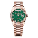 Rolex Day-Date 128235-0068 36mm Rose Gold Watch Green Aventurine Roman Dial 2024