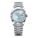 Rolex Day-Date 36mm 128236-0009 Platinum with Ice Blue Diamond Dial Presidential Watch 2024