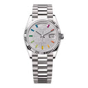 Rolex Day-Date 36mm 128239-0019 White Gold Diamonds Dial Watch