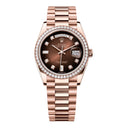 Rolex Day-Date 128345rbr-0040 36mm Rose Gold with Diamond Bezel Brown ombre Diamond Dial Watch 2024
