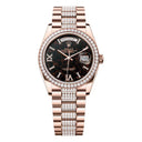 Rolex Day-Date 128345RBR-0045 36mm Eisenkiesel Dial Rose Gold with Diamond Bezel Watch 2024