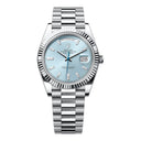 Rolex Day-Date 40mm Platinum Mens Watch 228236-0006 Ice Blue Baguette Diamond Dial Watch 2024