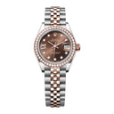 Rolex Datejust 28 Steel/Rose Gold with Diamond Set Bezel 279381RBR-0003 Chocolate Diamond Star Dial Jubilee Bracelet Watch 2024