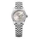 Rolex Datejust 28 Steel and White Gold Diamond Bezel Silver Diamond Star Dial Jubilee 279384rbr-0021 Bracelet Watch 2024