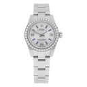 Rolex 26mm OP Silver Dial Stainless Steel Ladies Watch 176200 Diamond Accent