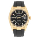 Rolex Sky-Dweller 336238-0002 18k Yellow Gold Oysterflex Watch Black Dial