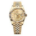 Rolex Yellow Gold Sky-Dweller 336938-0004 Fluted Ring Command Bezel Champagne Index Dial Jubilee Bracelet 2024