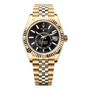Rolex Sky-Dweller 336938-0005 Black Dial Jubilee Bracelet Yellow Gold Fluted Bezel 2024
