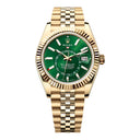 Rolex Sky-Dweller 336938-0008 Yellow Gold Fluted Bezel Jubilee Bracelet Bright Green Dial Watch 2025