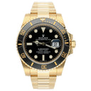 Rolex Submariner Date Ceramic Bezel Yellow Gold Black 116618LN Men's Watch