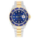 Rolex Submariner 18k Yellow Gold/Steel Blue Dial Mens Watch 16613 Circa 1990