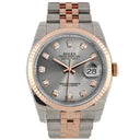 Rolex Datejust 116231-0100 Steel and Rose Gold 36mm Watch Factory Grey Diamond Dial Jubilee  Band