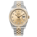 Rolex Datejust 36mm Jubilee 116233-0150 Stainless Steel & Yellow Gold Watch Champagne Diamond Dial