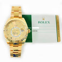 Rolex Sky-Dweller 42mm 326938 Oyster Yellow Gold Watch Champagne Arabic Dial 2014