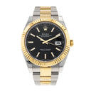 Rolex Datejust Black Dial 41mm Fluted Bezel 126333 SS / YG Oyster  Watch 2021