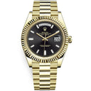Rolex Day-Date 228238-0004 40mm Yellow Gold Black Diamond Dial Watch 2024