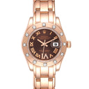 Rolex Pearlmaster 29mm 80315 Rose Gold Watch Chocolate Roman Dial