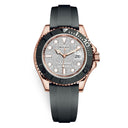Rolex Yacht-Master 40mm 126655-0005 Rose Gold with Black Rubber Pave Diamond Dial Watch