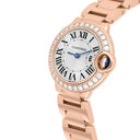 Cartier Ballon Bleu 28mm Rose Gold Diamond Bezel Ladies Watch WJBB0015