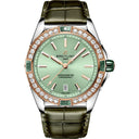 Breitling Super Chronomat 38mm U17356531L1P1 Diamond Bezel Steel & Gold With Green Leather Watch Green Dial 2024