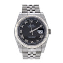 Rolex Datejust 36mm Jubilee 116234 Stainless Steel Watch Black Roman Dial 2007