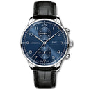 IWC Portuguese IW371606  Stainless Steel Chronograph 41mm Blue Dial Watch 2024