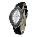 Chopard Classic 137050-1013 Femme Cat's Eye  Silver Dial 18KT White Gold with Black Diamonds Bezel Black Satin Strap Watch 2024