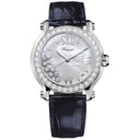 Chopard Happy Sport 278475-3038 Stainless Steel & White Gold with Black Leather Watch 2024