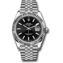 Rolex Datejust 41mm Jubilee 126334 Stainless Steel & White Gold Watch Black Index Dial