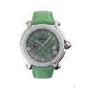 Chopard Happy Sport Good Luck Clover 288427/20 White Gold with Green Leather Watch 2024