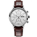 IWC Portofino Chronograph IW391027 Brown Alligator Leather Strap Silver Dial Watch 2024