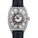 Franck Muller Casablanca Silver Dial 9880 Vegas D 7 White Gold with Black Leather Watch 2024
