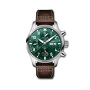 IWC Pilot Chronograph IW388103 Stainless Steel Brown Calfskin Strap Green Dial Watch 2024