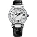 Chopard Imperiale 388531-3002 Diamond Bezel Stainless Steel with Black Leather Watch Silver Dial 2024