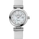 Omega De Ville Ladymatic Mother of Pearl 425.32.34.20.55.002 Stainless Steel with White Leather Watch