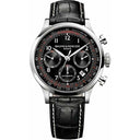 Baume & Mercier Capeland Black Dial 10084 Stainless Steel With Black Crocodile Leather Watch Black Arabic Dial 2024