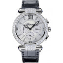 Chopard Imperiale Chronograph Silver Dial 384211-1001 White Gold with Black Leather Watch 2024