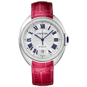 Cartier Clé de Cartier  WJCL0011 White Gold with Burgundy Leather 40mm Watch with Silver Dial 2024