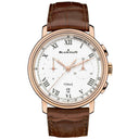 Blancpain Villeret Flyback Pulsometer 6680F-3631-55B Rose Gold with Brown Alligator Leather Watch
