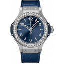 Hublot Big Bang 361.SX.7170.LR.1204 Stainless Steel Diamond Bezel Blue Alligator Leather Watch 2024