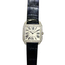 Cartier Santos Dumont Black WH100251 White Gold with Black Alligator Leather Watch