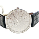 Piaget Altiplano 34mm G0A36128 White Gold with Black Crocodile Leather Watch Pave Diamond Dial 2018