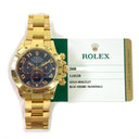 Rolex Cosmograph Daytona Blue Dial 40mm Oyster 116528 Yellow Gold Watch 2013