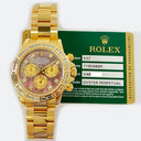Rolex Cosmograph Daytona 40mm Oyster 116568BR Yellow Gold Watch Black MOP Diamond Dial 2012