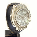 Rolex Daytona Diamond Bezel White MOP Dial 40mm 116599RBR White Gold Black Leather Watch 2013