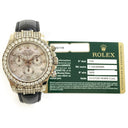 Rolex Daytona Diamond Bezel White MOP Dial 40mm 116599RBR White Gold Black Leather Watch 2013