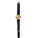 Rolex Cellini 4083 Yellow Gold With Black Leather Watch Champagne Dial