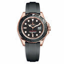 Rolex Yacht-Master 40mm 126655-0002 Rose Gold with Black Rubber Watch Black Dial